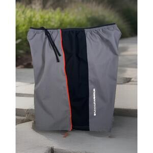 Under Armour Brief Lined Running Shorts Mens‎ L Zip Pocket Athletic EUC